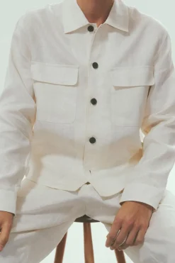 Selected Sobrecamisa de lino Blanco Best