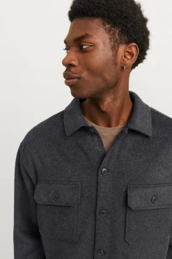 Jack & Jones Sobrecamisa de sarga negro Discount