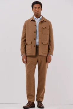 Cortefiel Sobrecamisa lana Camel Online