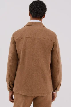 Cortefiel Sobrecamisa lana Camel Online