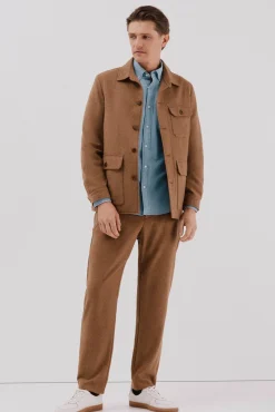 Cortefiel Sobrecamisa lana Camel Online