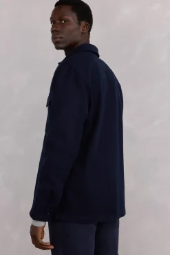 Pedro del Hierro Sobrecamisa lana lisa Azul Best