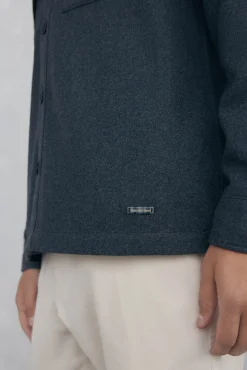 Pedro del Hierro Sobrecamisa lana lisa Gris Clearance