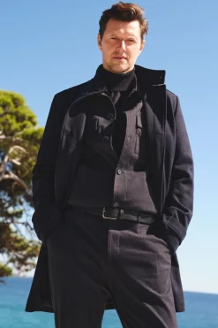 Cortefiel Sobrecamisa microcuadro algodón Azul marino Discount