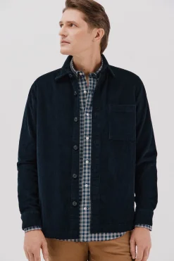 Cortefiel Sobrecamisa pana Azul marino Best