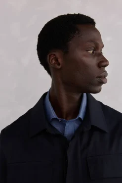 Pedro del Hierro Sobrecamisa traje lana Azul New