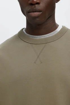 Selected Sudadera 100% algodón orgánico Verde Clearance