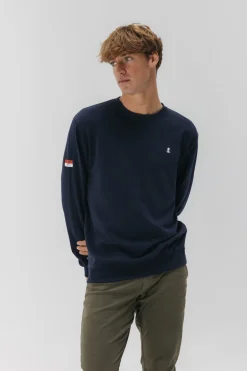 elPulpo Sudadera bordado Heritage Azul marino Online