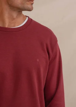 Celopman Sudadera básica de cuello redondo rojo Online