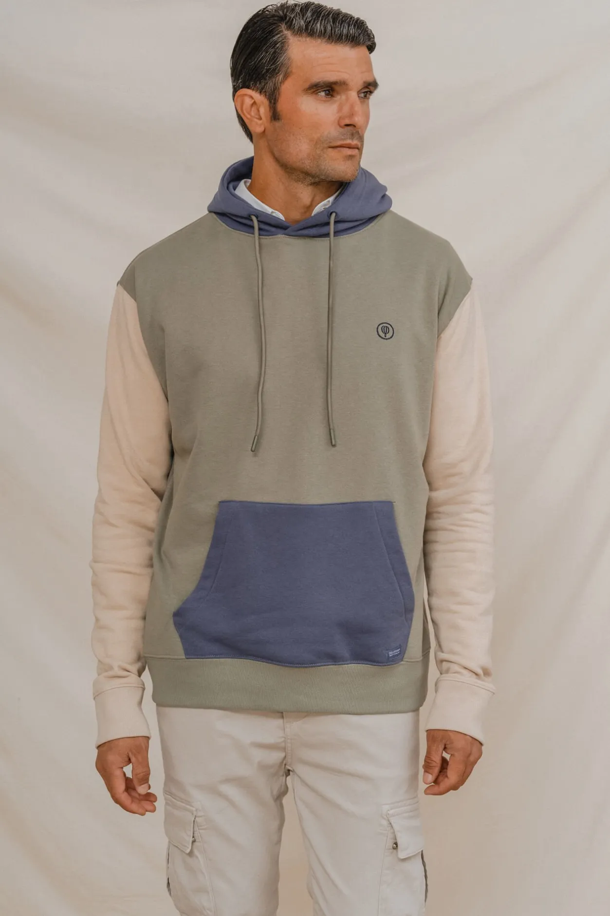 Celopman Sudadera canguro tricolor verde Hot