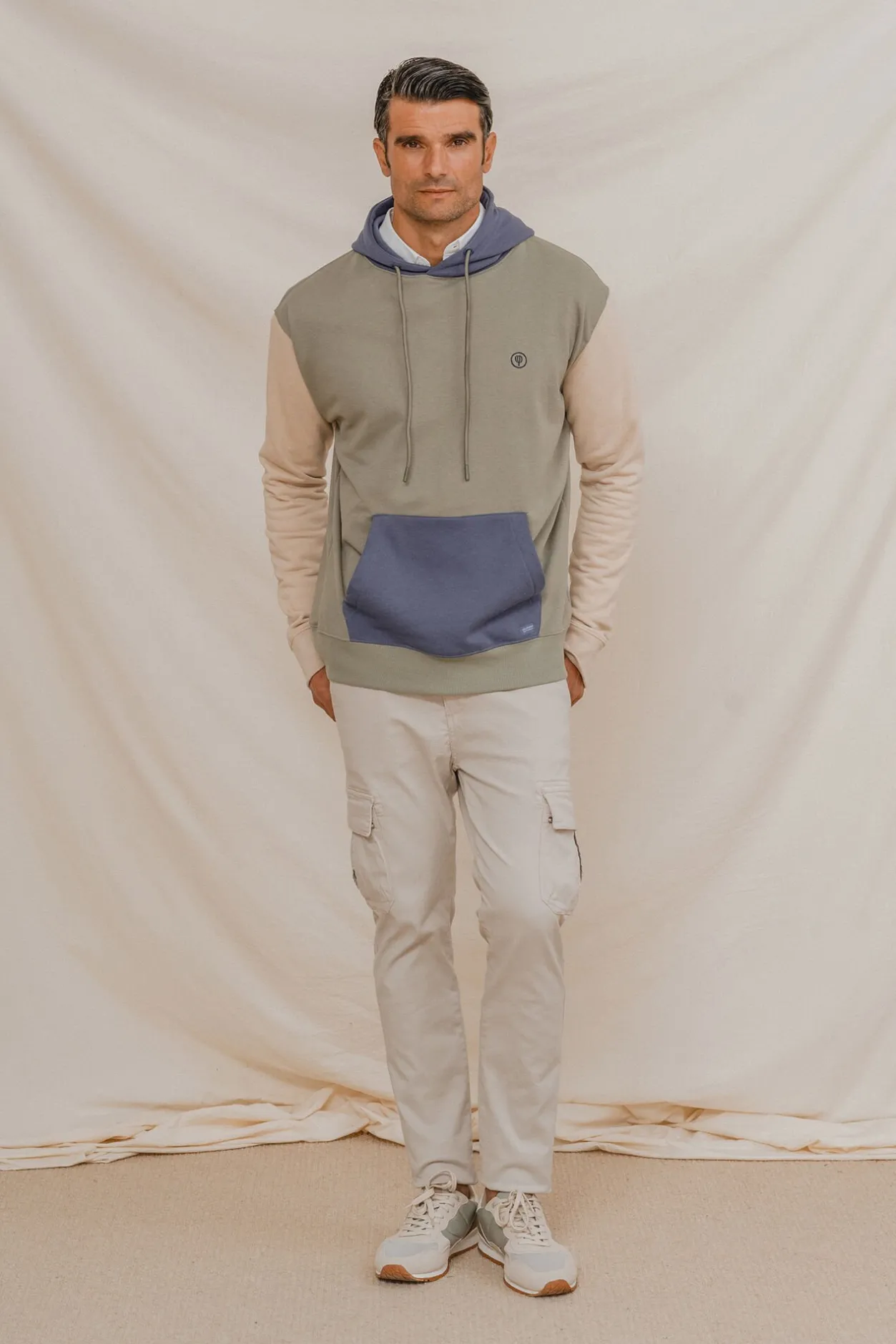 Celopman Sudadera canguro tricolor verde Hot