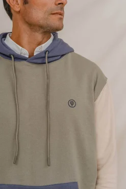 Celopman Sudadera canguro tricolor verde Hot