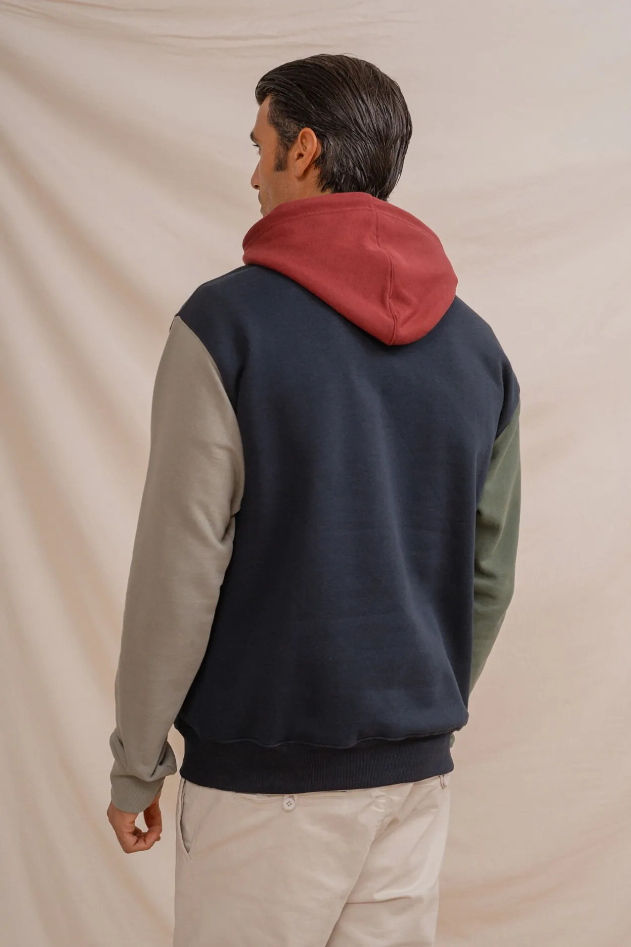 Celopman Sudadera canguro tricolor azul Best