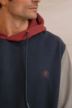 Celopman Sudadera canguro tricolor azul Best
