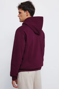 Springfield Sudadera capucha básica burdeos Hot