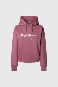 Pepe Jeans Sudadera Capucha Con Logo rosa Outlet