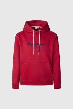 Pepe Jeans Sudadera Capucha Con Logo rojo New