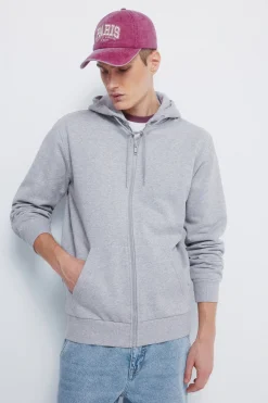 Springfield Sudadera capucha cremallera gris Discount