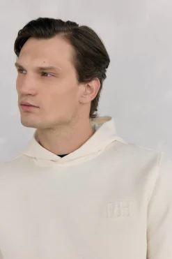 Pedro del Hierro Sudadera capucha logo bordado Beige Online