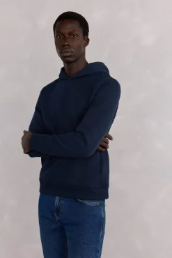 Pedro del Hierro Sudadera capucha logo bordado Azul Outlet