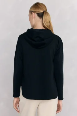 Pedro del Hierro Sudadera capucha logo soft touch Negro Discount