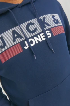 Jack & Jones PLUS Sudadera capucha print logo PLUS azul Sale