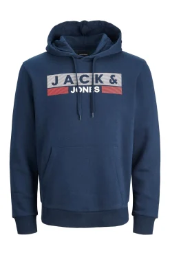 Jack & Jones PLUS Sudadera capucha print logo PLUS azul Sale