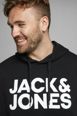Jack & Jones PLUS Sudadera capucha print logo PLUS negro Best
