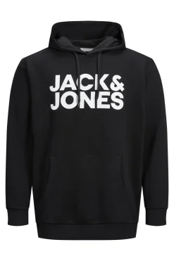 Jack & Jones PLUS Sudadera capucha print logo PLUS negro Best
