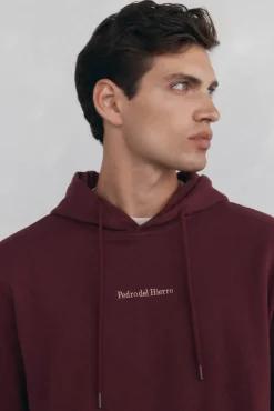 Pedro del Hierro Sudadera con capucha Burdeos Discount