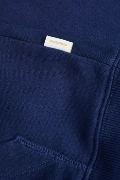 Jack & Jones PLUS Sudadera con capucha logo frontal azul Discount