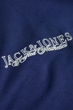 Jack & Jones PLUS Sudadera con capucha logo frontal azul Discount