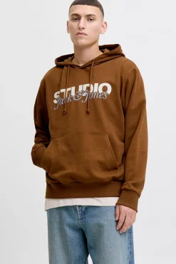 Jack & Jones Sudadera con capucha studio marr&oacute;n Outlet