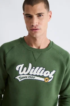 Williot Sudadera Con Manga Ranglan Logo Vintage Verde oscuro Online