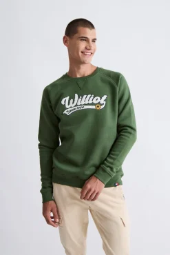 Williot Sudadera Con Manga Ranglan Logo Vintage Verde oscuro Online