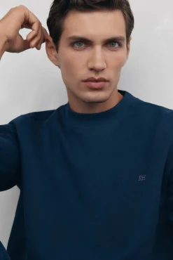 Pedro del Hierro Sudadera cuello caja Azul Clearance