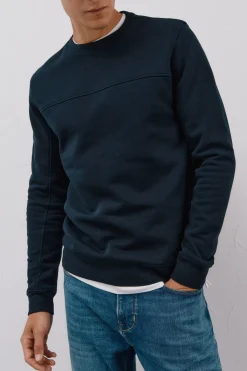 Cortefiel Sudadera cuello caja Azul marino Clearance