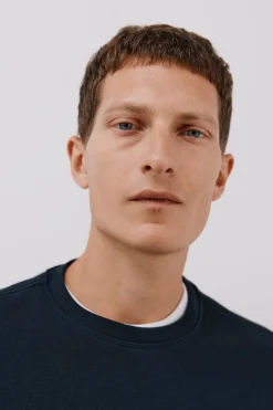 Cortefiel Sudadera cuello caja Azul marino Clearance