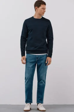 Cortefiel Sudadera cuello caja Azul marino Clearance