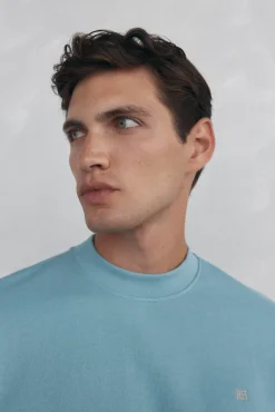 Pedro del Hierro Sudadera cuello caja Azul Clearance