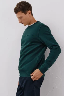 Cortefiel Sudadera cuello caja Verde oscuro