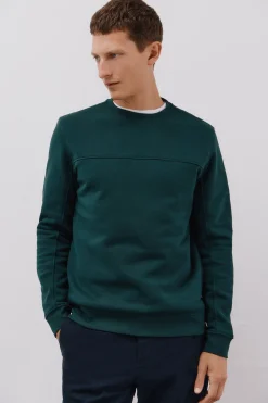 Cortefiel Sudadera cuello caja Verde oscuro
