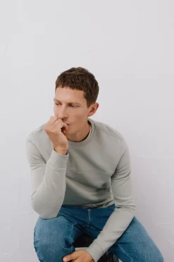 Cortefiel Sudadera cuello caja Verde Sale