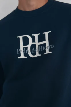 Pedro del Hierro Sudadera cuello caja big logo Azul New