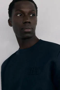 Pedro del Hierro Sudadera cuello caja tejido técnico Azul