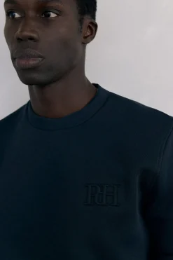 Pedro del Hierro Sudadera cuello caja tejido técnico Azul