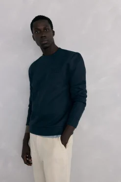 Pedro del Hierro Sudadera cuello caja tejido técnico Azul