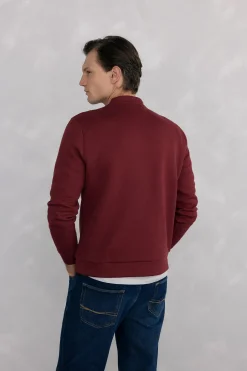 Pedro del Hierro Sudadera cuello caja tejido técnico Burdeos Discount