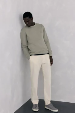 Pedro del Hierro Sudadera cuello caja tejido técnico Verde