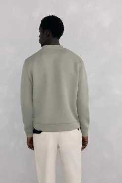 Pedro del Hierro Sudadera cuello caja tejido técnico Verde